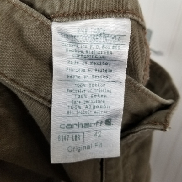 Carhartt Men's Carpenter Shorts Original Fit Brown Tan Size 42 Inseam 10" - Picture 6 of 7